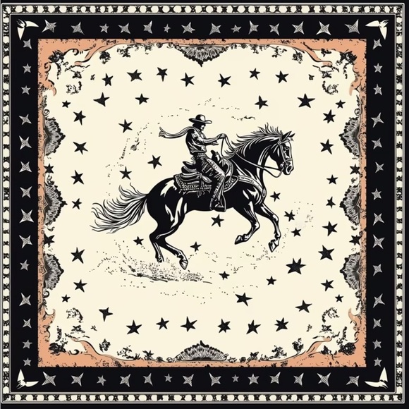 Western Horse & Cowboy Bandana - Picture 7 of 7